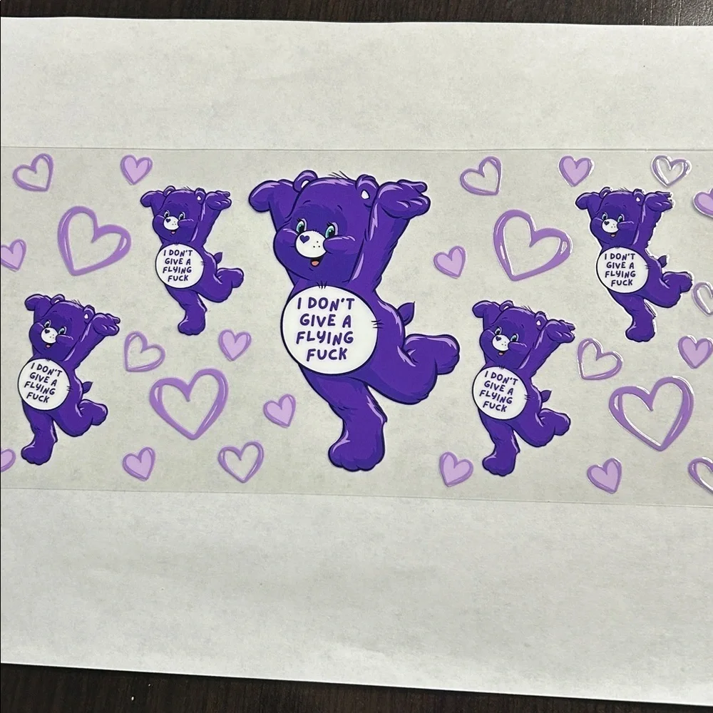 Swear Bear Don’t Give a Flying F*ck Cup Decal (108)